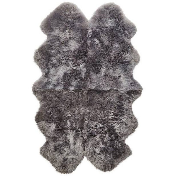 Tapis à Poils Longs Peau de Mouton Gris