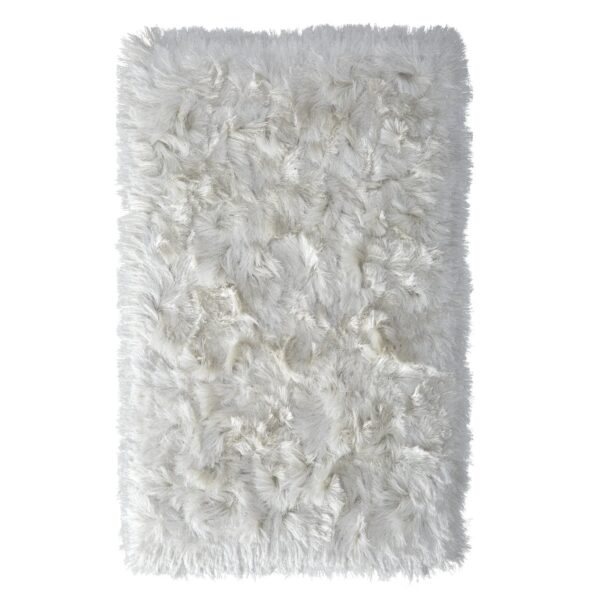 Tapis à Poils Longs Fausse Fourrure Deluxe Ivoire