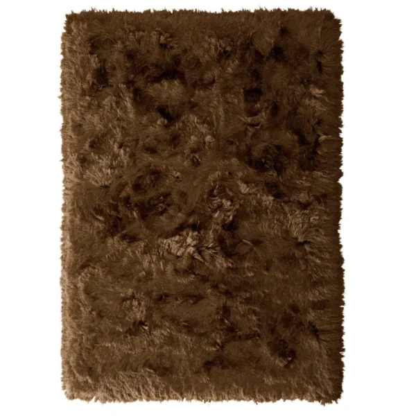 Tapis à Poils Longs Fausse Fourrure Glamour Deluxe Marron