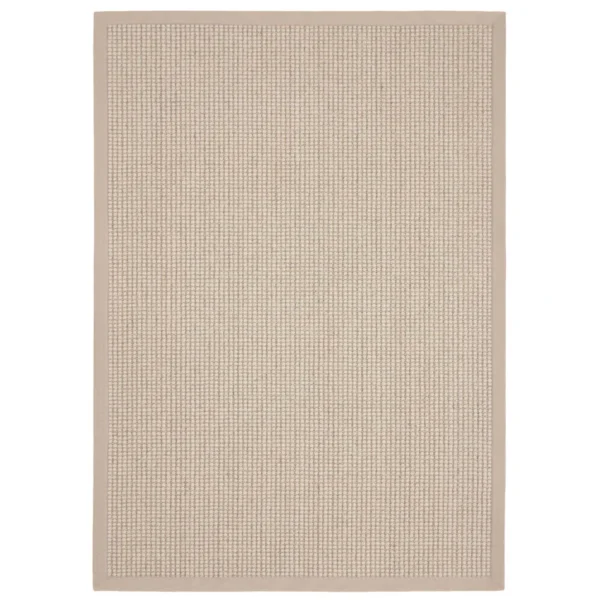 Tapis Sisal et Laine Bouclée Bord Beige