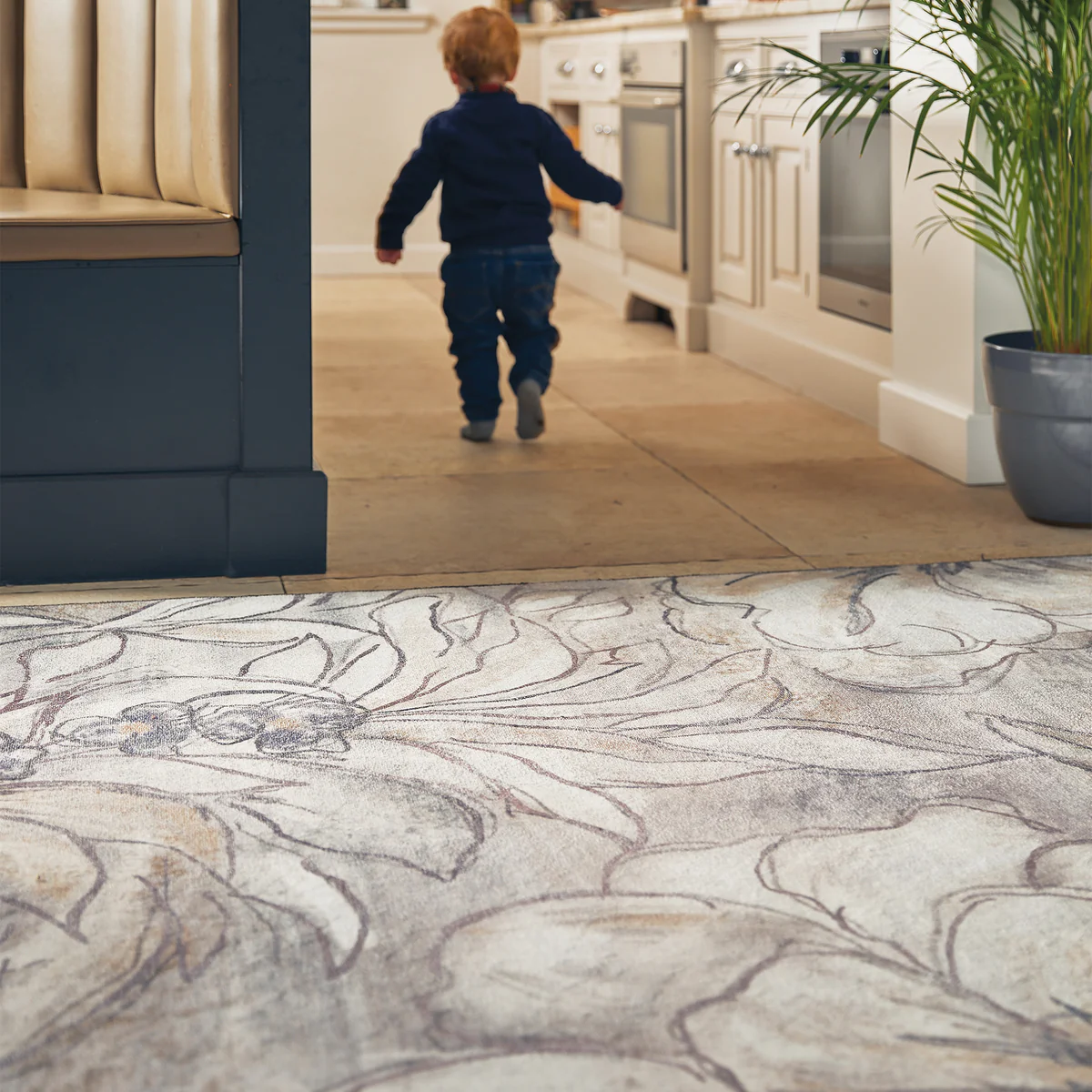 Tapis Salle à Manger Art Floral Lavable – Image 3