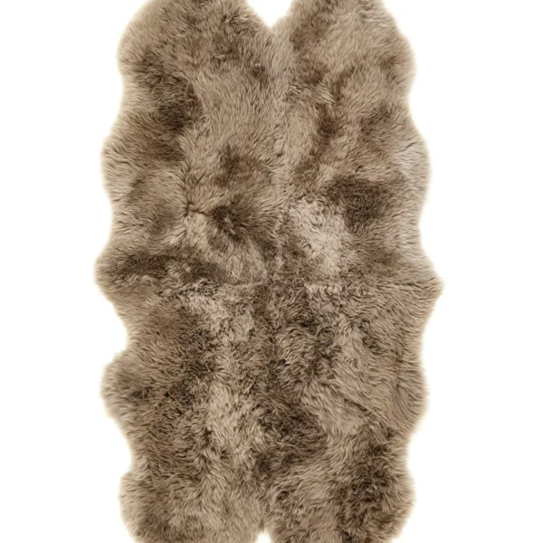 Peau de Mouton Véritable Tapis Marron Laine de Nouvelle Zélande
