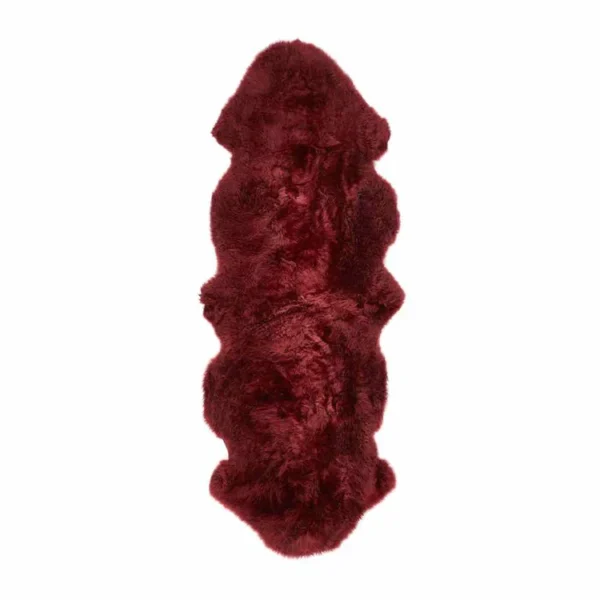 Tapis à Poils Longs Peau de Mouton Prune