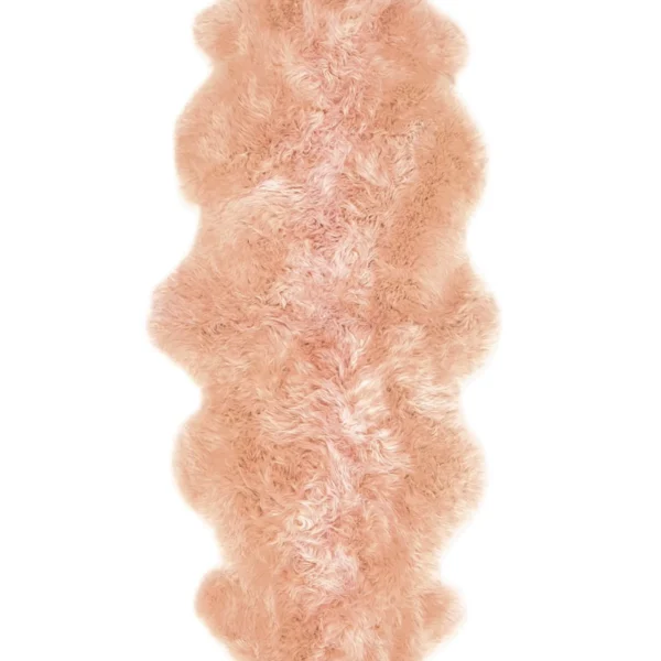 Tapis à Poils Longs Peau de Mouton Saumon